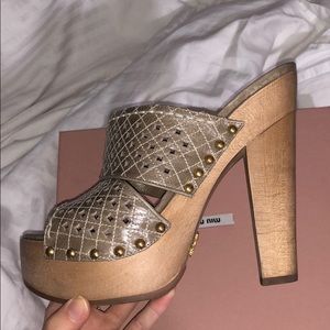 Prada tan heels